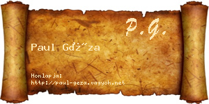 Paul Géza névjegykártya