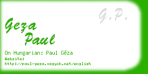 geza paul business card