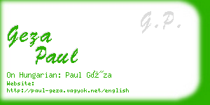 geza paul business card